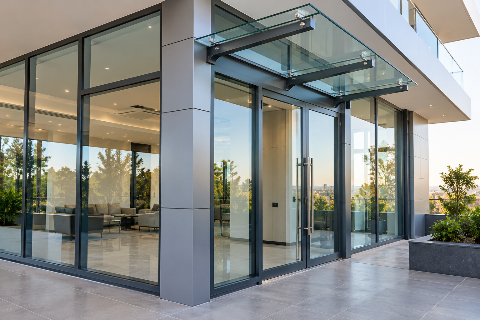 Glass partitions and office interiors