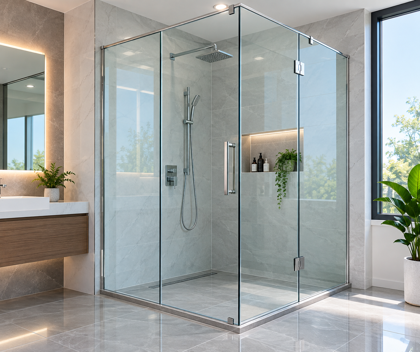 Frameless architectural glass work